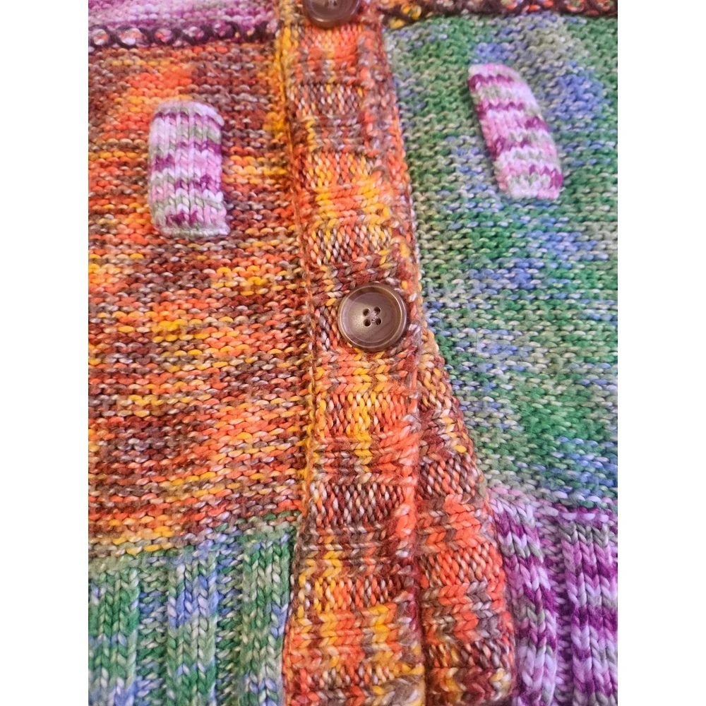 The Children's Place Girls' Multicolor Patchwork Style Knitted Cardigan